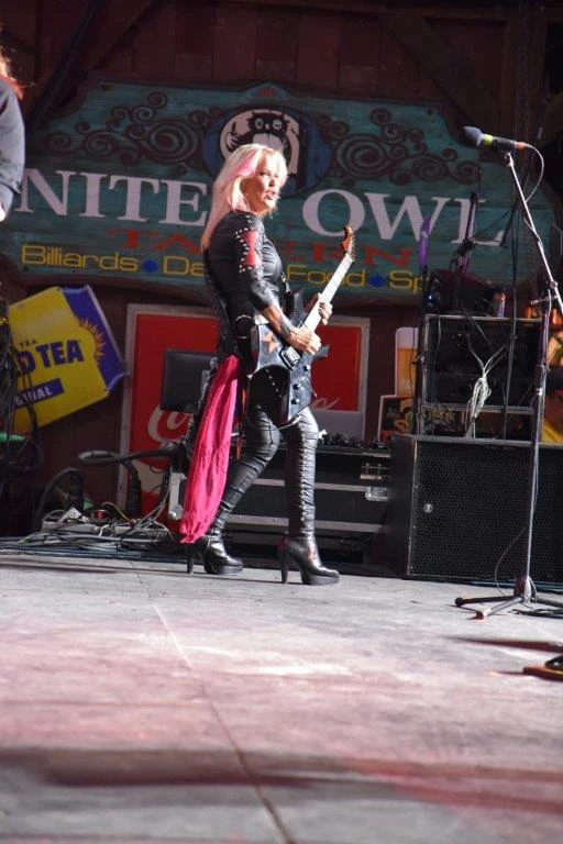 Guitarist playing on stage